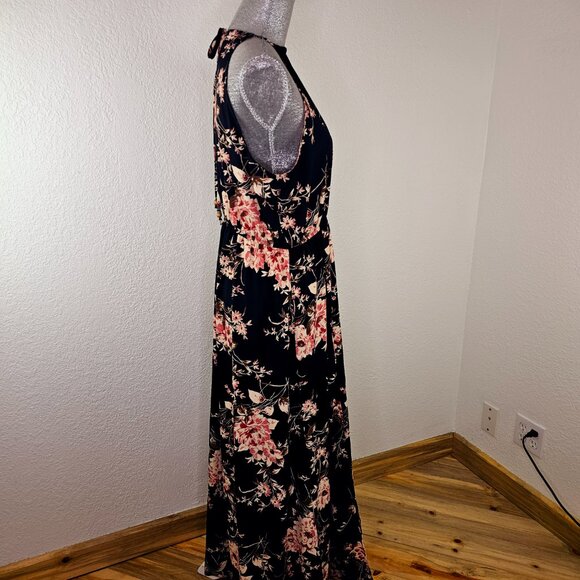 Lulus Black Floral Print Halter Maxi Dress - Picture 9 of 13